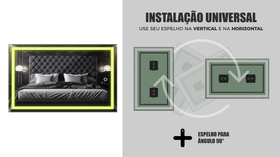 Espelho com LED e touch, adicionando um toque de sofisticação para o dia dos namorados perfeito.